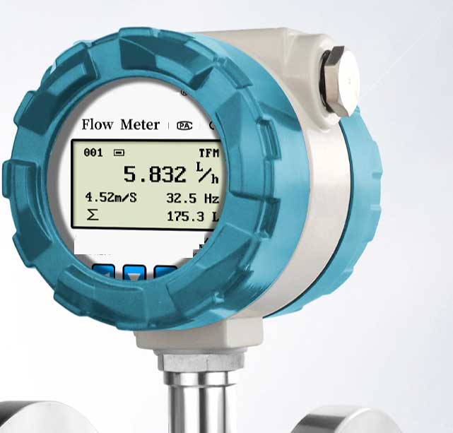 Actual flow rate display by flow meter